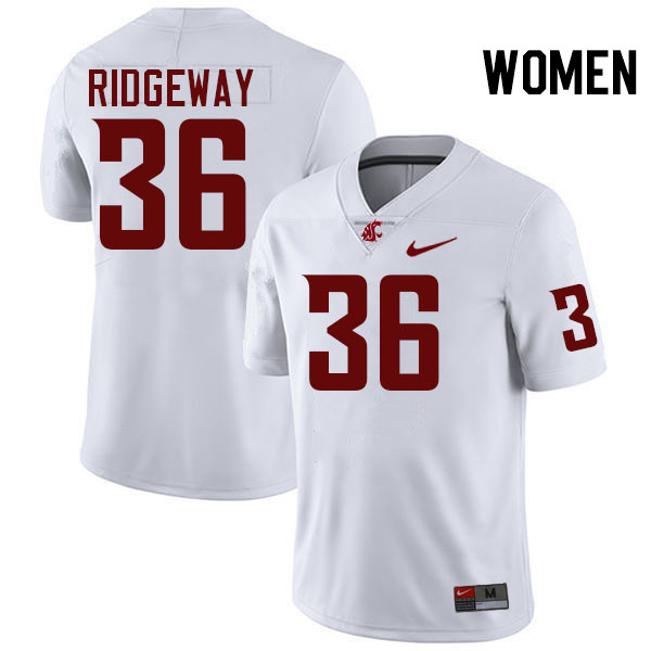 Women #36 Jalen Ridgeway Washington State Cougars College Football Jerseys Stitched-White